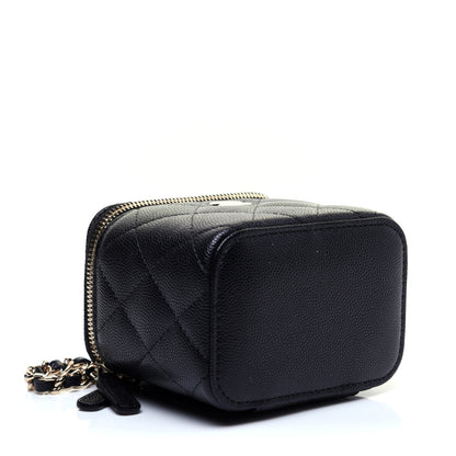 Chanel Caviar Quilted Mini Vanity Case With Chain Black 3 of 10