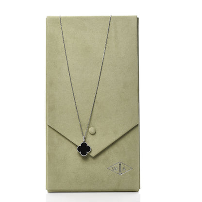 Van Cleef & Arpels 18K White Gold Black Onyx Magic Alhambra Pendant Necklace 8 of 8