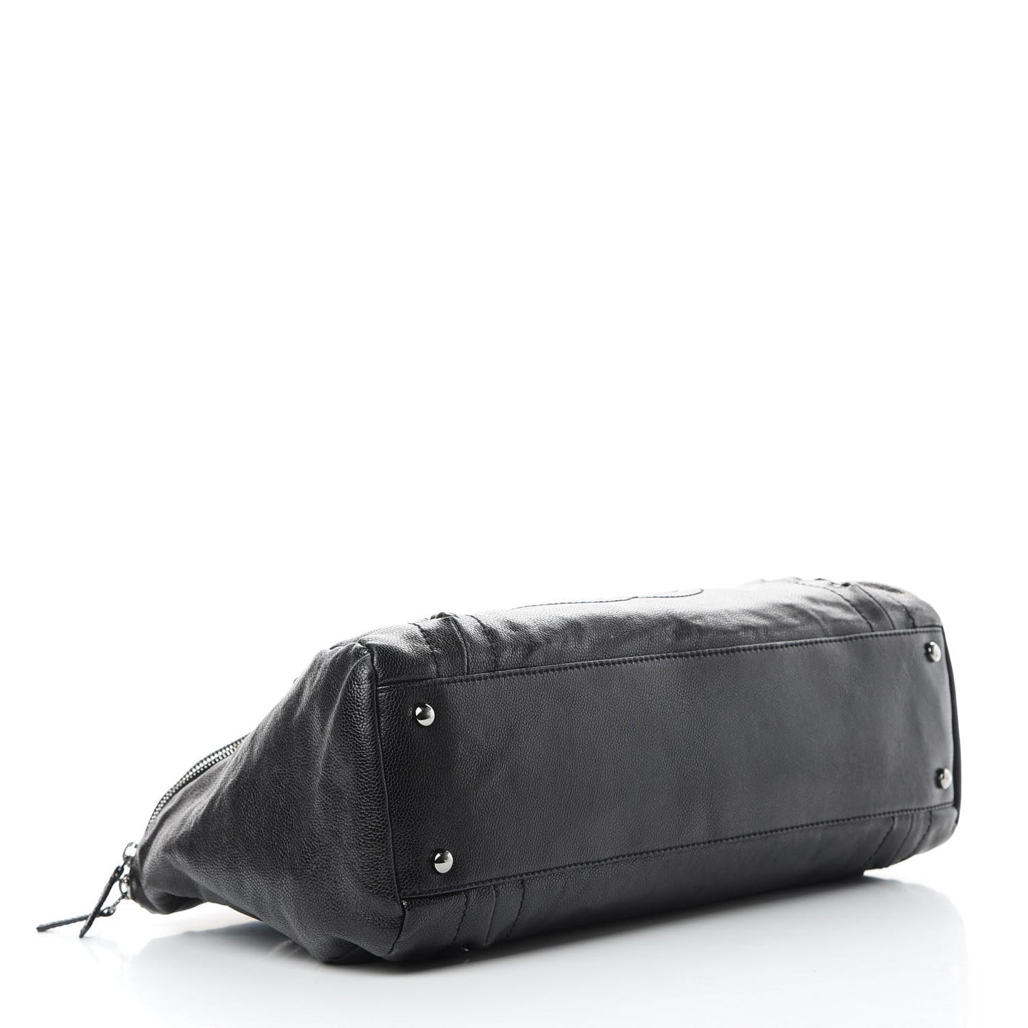 Glazed Caviar Modern Chain Tote Black