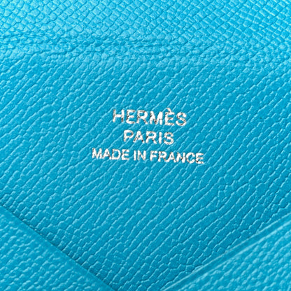 Hermes Epsom Calvi Card Case Bleu Frida 6 of 7