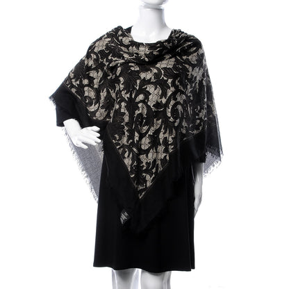 Gucci Modal Silk Monogram Arabesque Shawl Black 2 of 4