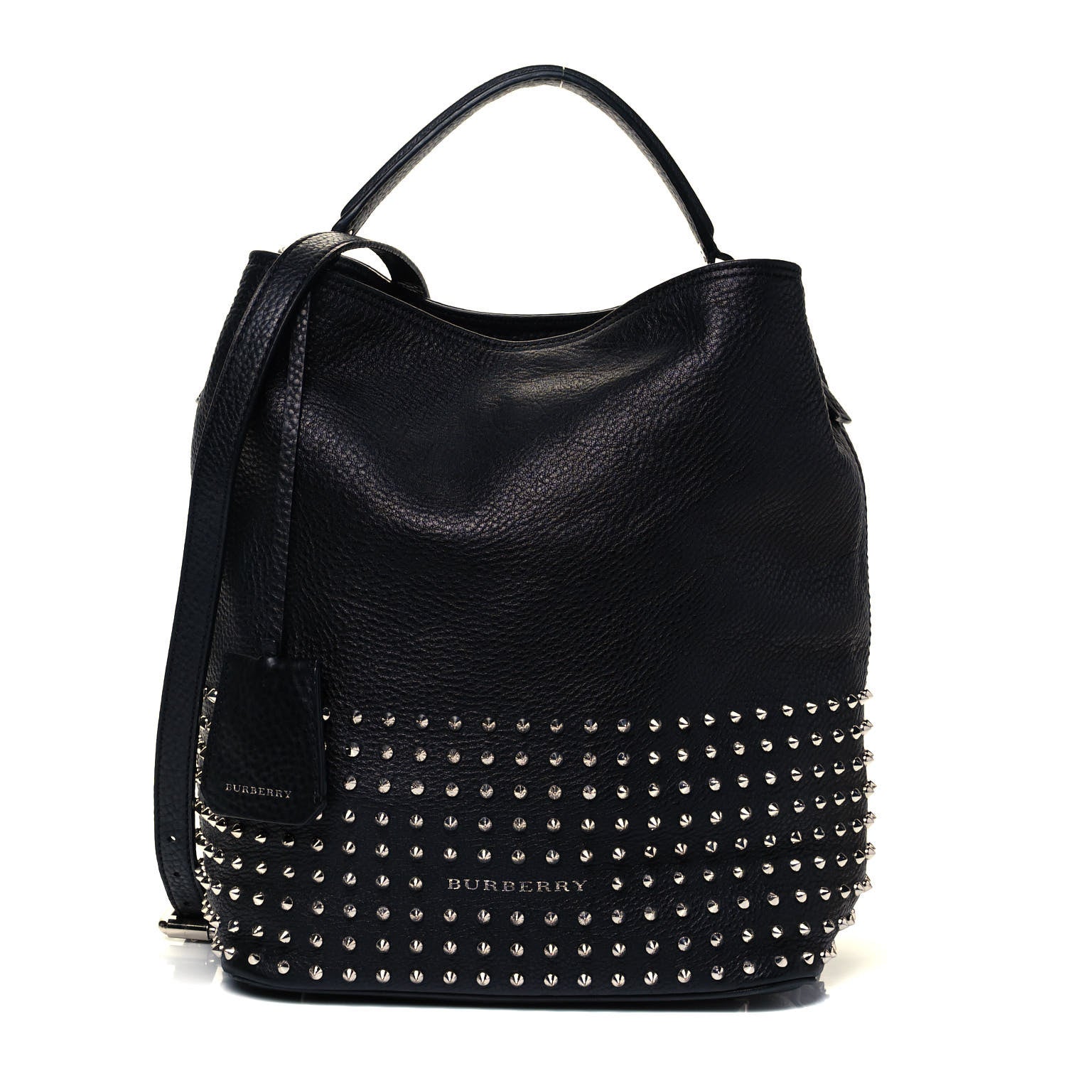 Burberry Calfskin Studded Medium Susanna Hobo Black 1 of 9
