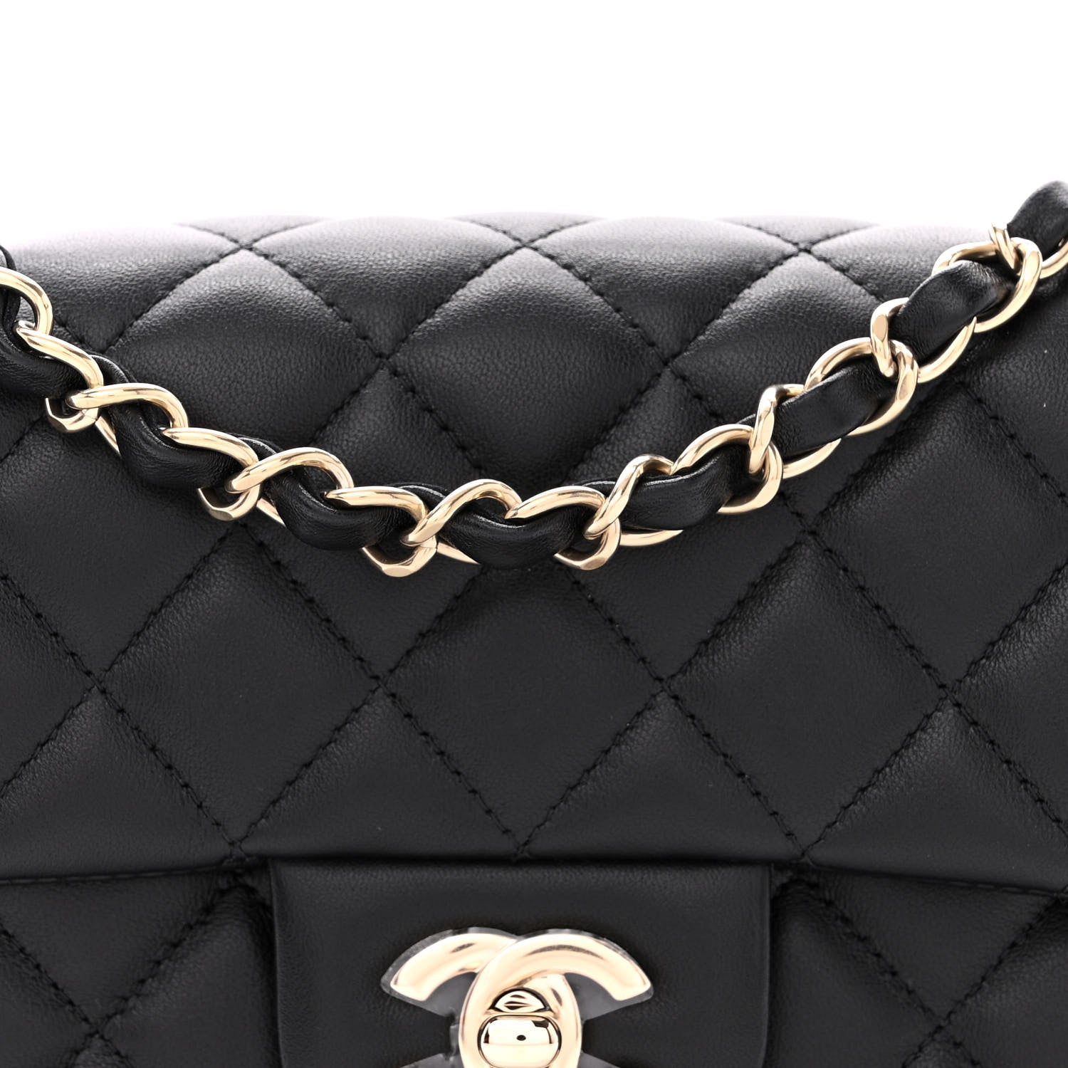 Chanel Lambskin Quilted Mini Rectangular Flap Black 8 of 13