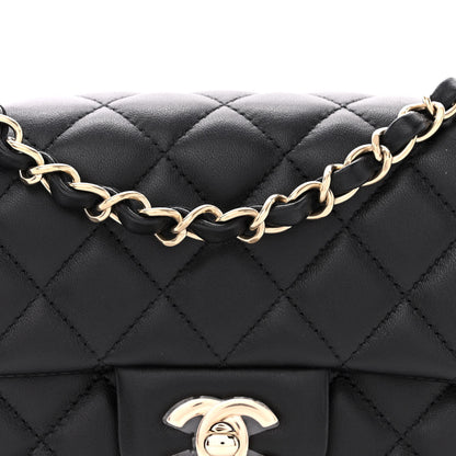 Chanel Lambskin Quilted Mini Rectangular Flap Black 8 of 13