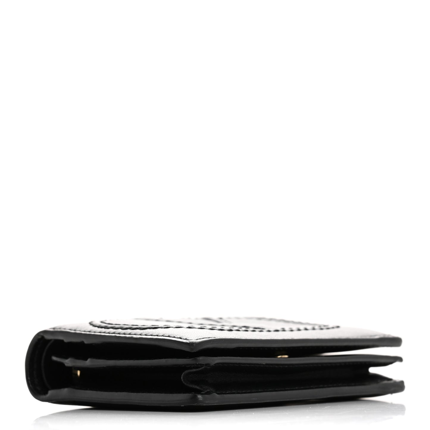 Calfskin Small VLogo Bi-Fold Wallet Black