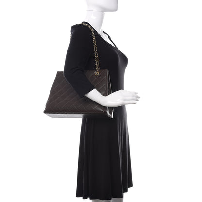 Chanel Caviar Quilted Shopper Tote Dark Brown 2 of 10