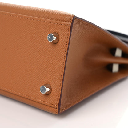 Hermes Epsom Verso Tri-Color Kelly Sellier 25 Gold Craie Black 5 of 10