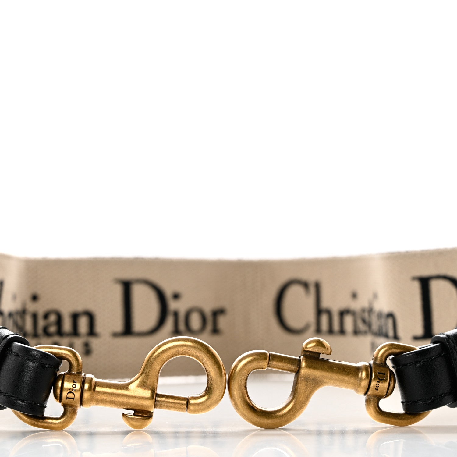 Christian Dior Canvas Embroidered Shoulder Strap Black 5 of 6