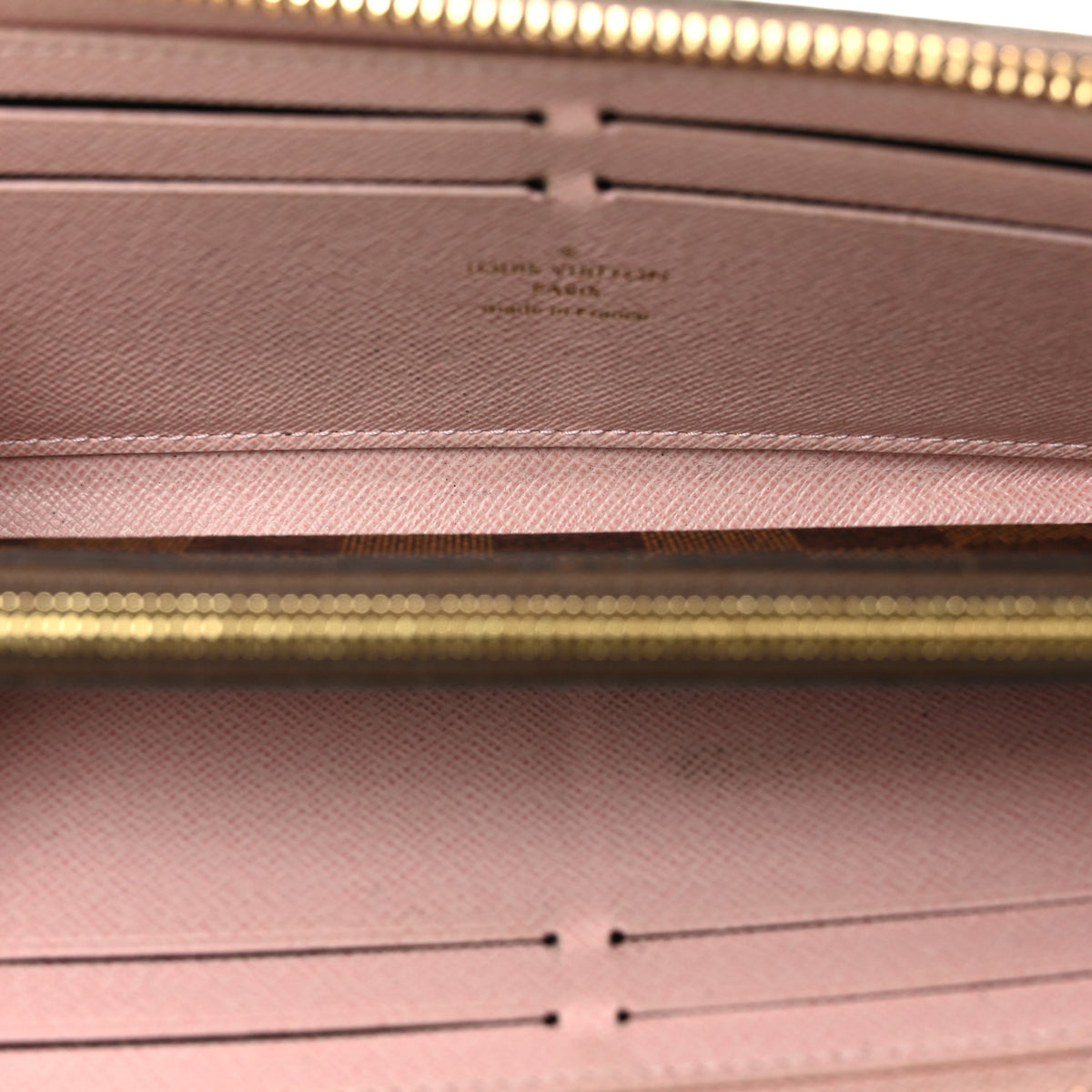 Damier Ebene Clemence Wallet Rose Ballerine