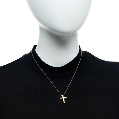 Tiffany 18K Yellow Gold Diamond Etoile Cross Pendant Necklace 2 of 5