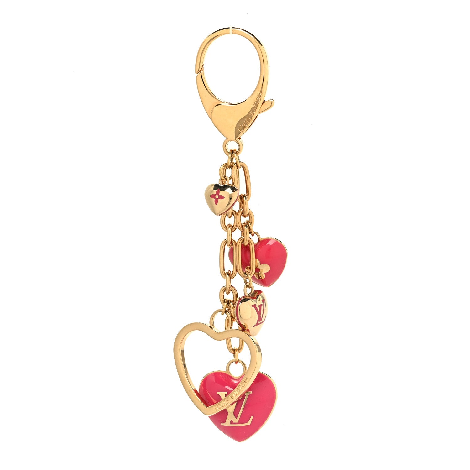 Louis Vuitton Coeurs Heart Bag Charm Key Holder Pink 1 of 3