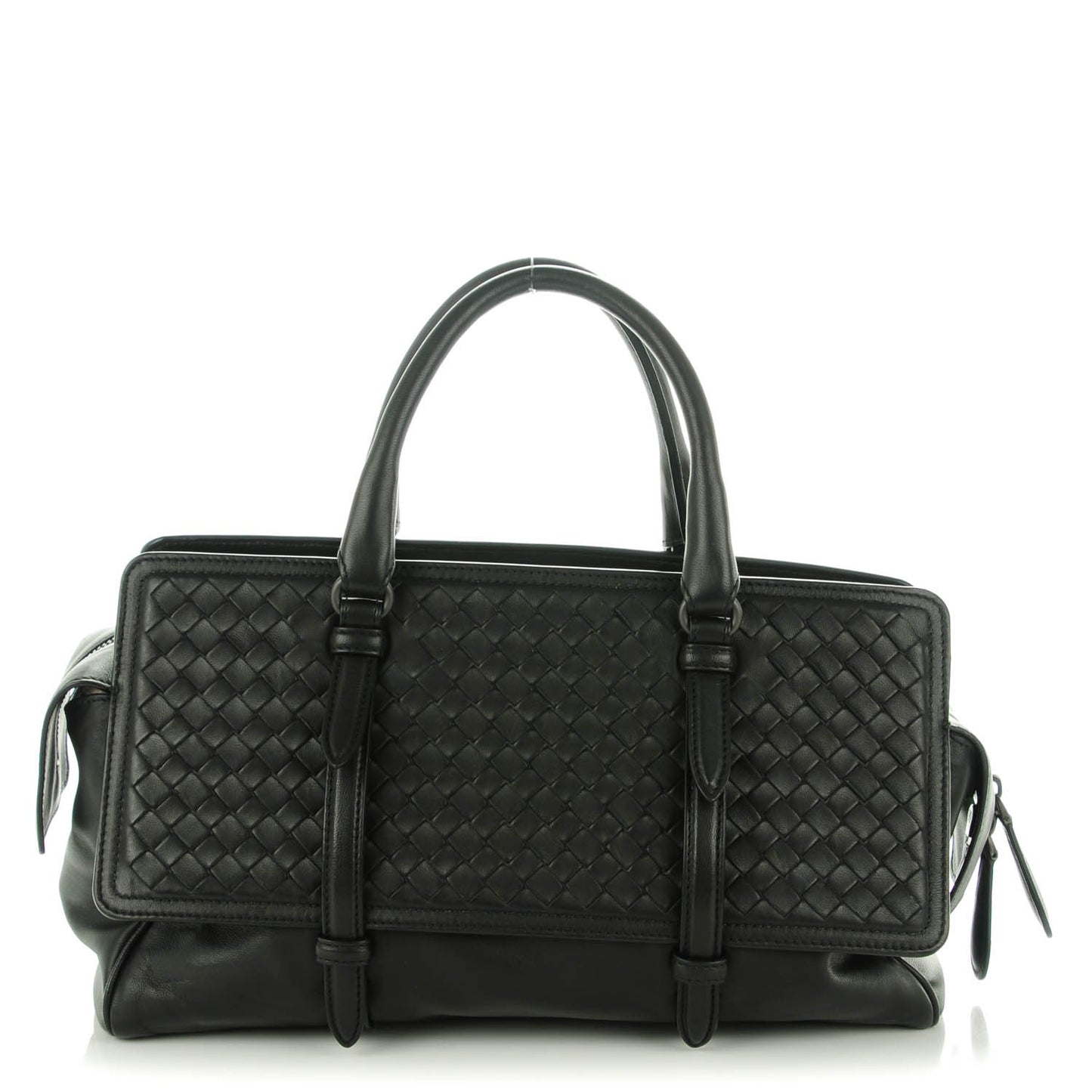 Nappa Intrecciato Medium Monaco Satchel Nero Black