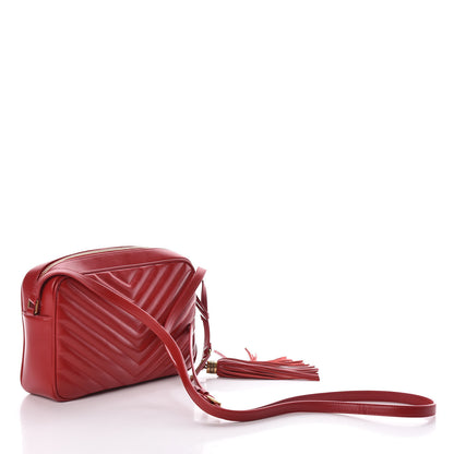 Saint Laurent Calfskin Matelasse Monogram Lou Camera Bag Red 3 of 9