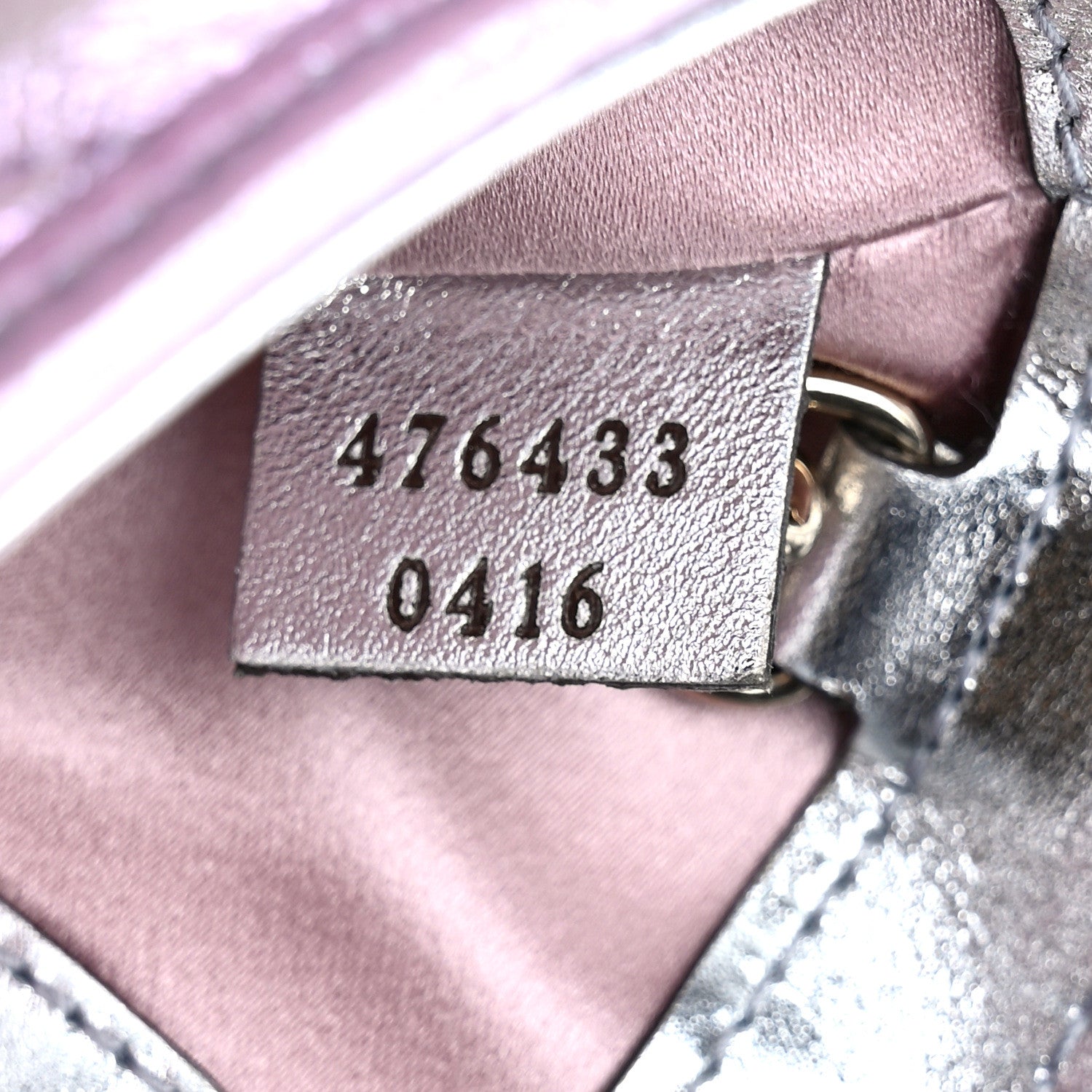 Gucci Iridescent Nappa Chevron Matelasse Super Mini GG Marmont Shoulder Bag Iridescent Escape Pink 10 of 10