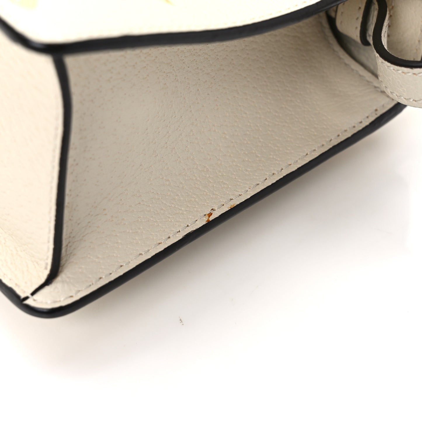 Textured Calfskin Bee Star Print Mini Sylvie Top Handle Bag Mystic White