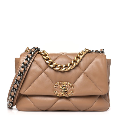 Chanel Lambskin Quilted Medium Chanel 19 Flap Brown 1 of 11