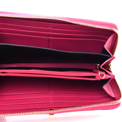 Saint Laurent Calfskin Classic Y Ligne Zip Around Wallet Fuchsia 5 of 8