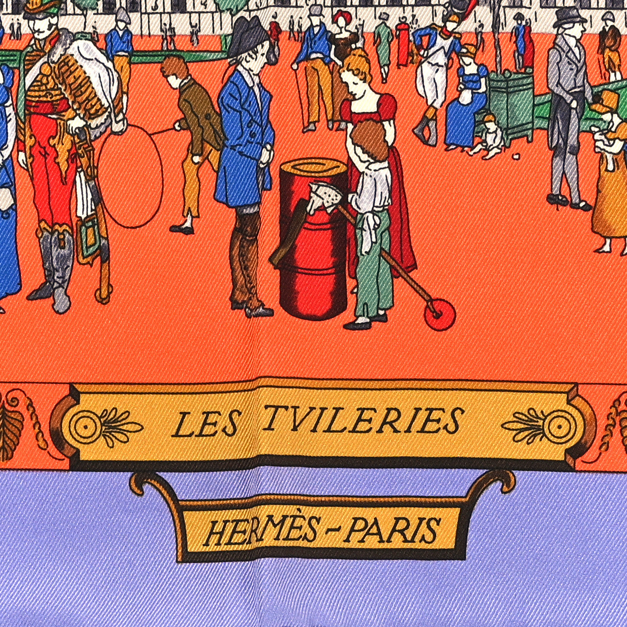 Hermes Silk Promenades de Paris Scarf 70 Lavande Corail Vieil Or 5 of 5