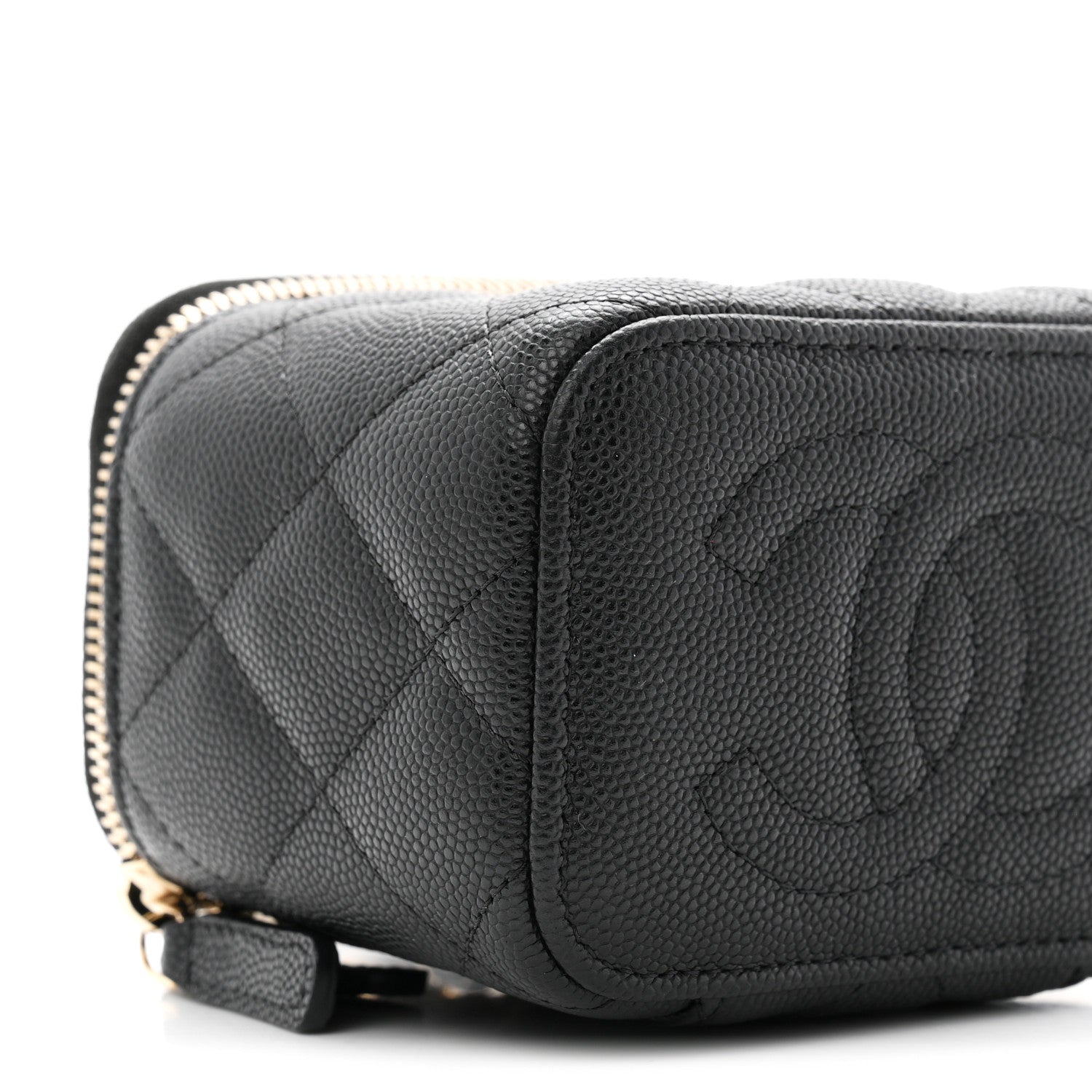 Chanel Caviar Quilted Mini Vanity Case With Chain Black 9 of 11