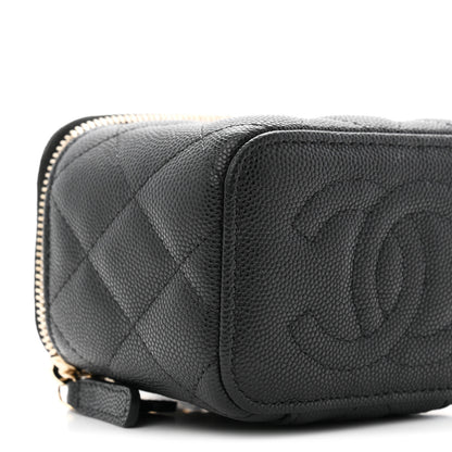 Chanel Caviar Quilted Mini Vanity Case With Chain Black 9 of 11