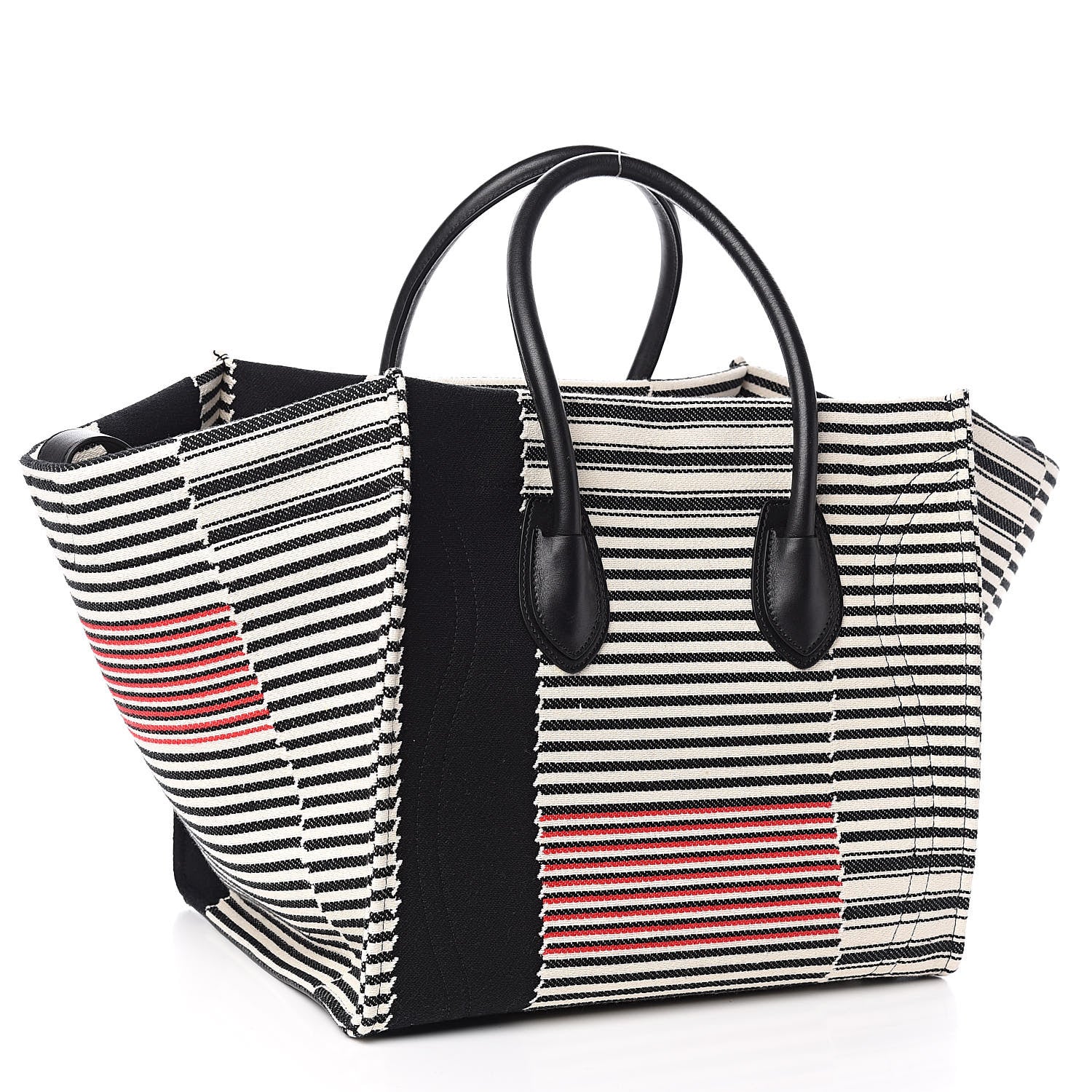 Celine Cotton Canvas Stripped Medium Phantom Luggage Multicolor 3 of 10