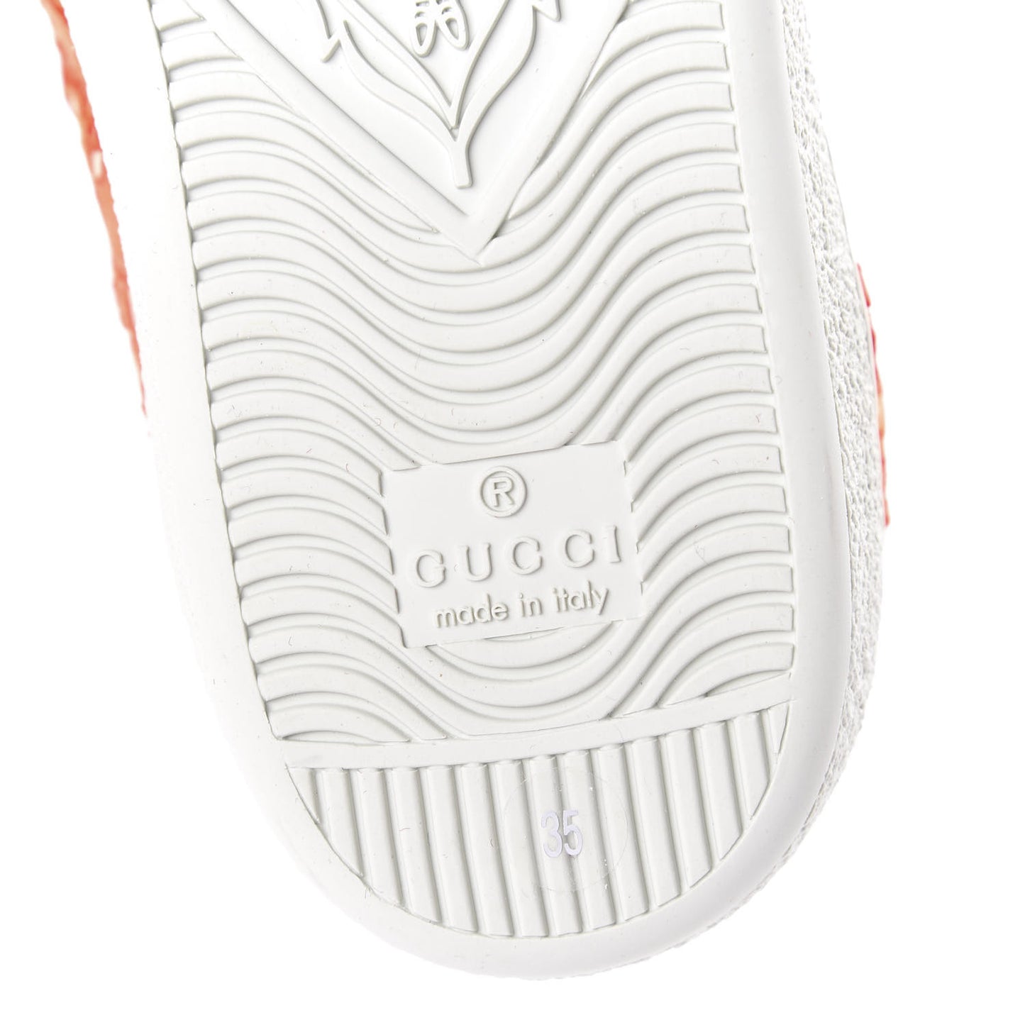 Lace Crystal Sylvie Web Flower Leaf Womens Ace Sneakers 35.5 Hot Orange Tan Beige