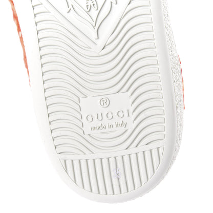 Gucci Lace Crystal Sylvie Web Flower Leaf Womens Ace Sneakers 35.5 Hot Orange Tan Beige 6 of 7