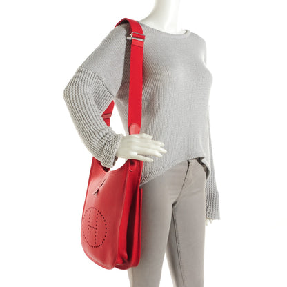 Hermes Taurillon Clemence Evelyne III GM Rouge Casaque 4 of 11