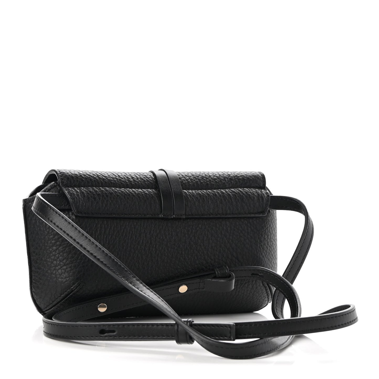 Grained Calfskin Alphabet Crossbody Pouch Black