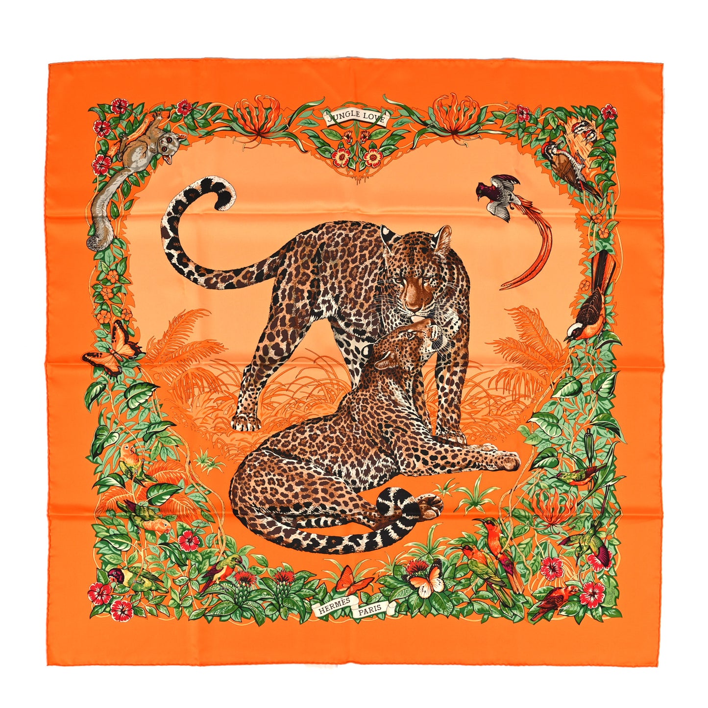Silk Jungle Love Rainbow Scarf 90