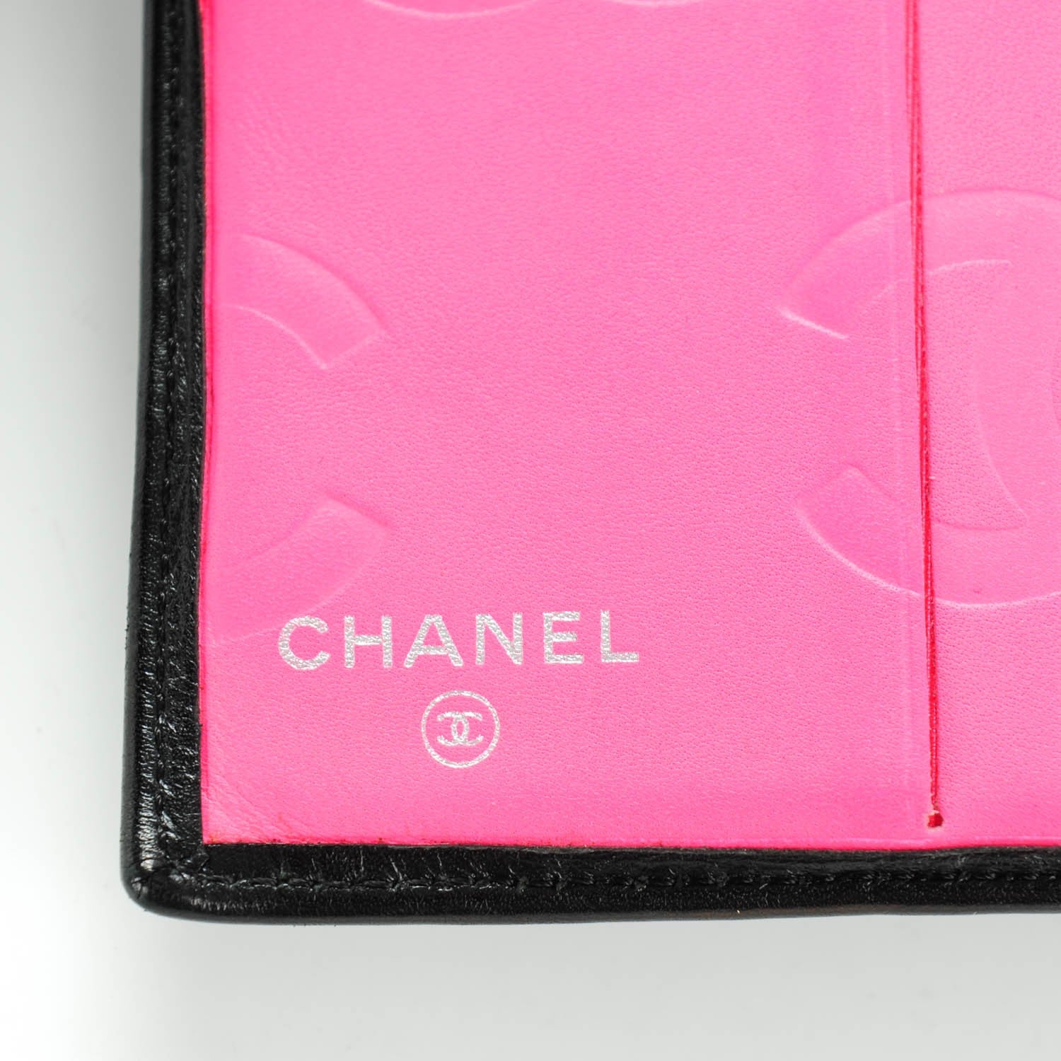 Chanel Calfskin Quilted Cambon Bi-fold Wallet Black White 5 of 8