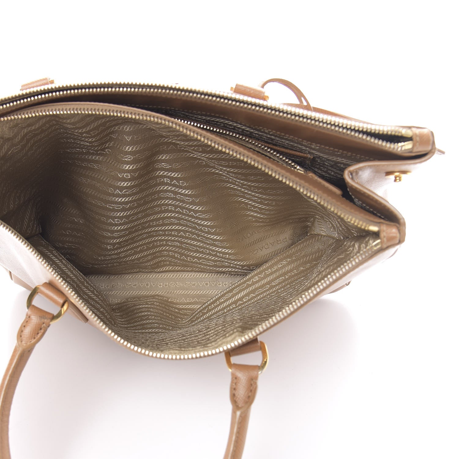 Prada Saffiano Large Galleria Double Zip Tote Caramel 7 of 23
