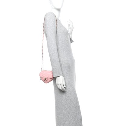 Chanel Lambskin Quilted CC In Love Heart Clutch With Chain Light Pink 2 of 11