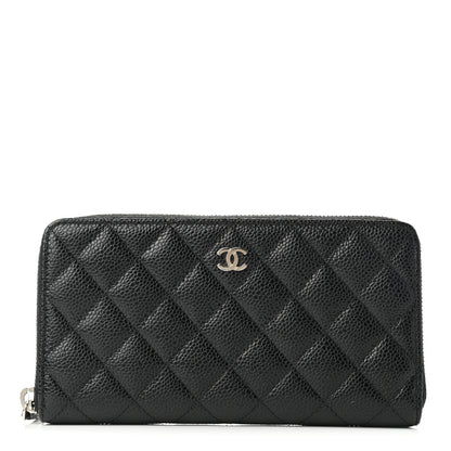 Chanel Caviar Quilted Large Gusset Zip Around Wallet Black 1 of 9