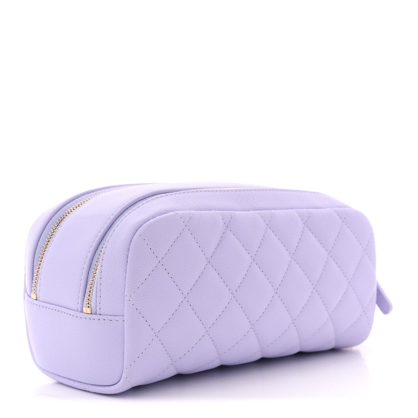 Caviar Quilted Toiletry Case With Chain Light Purple