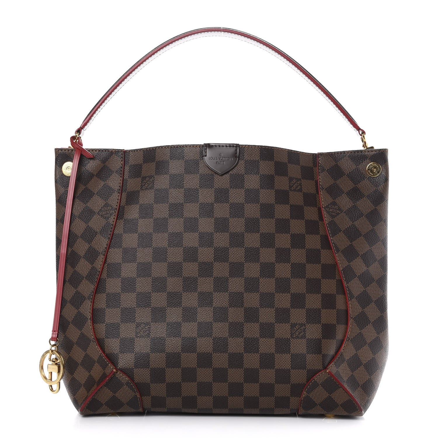 Louis Vuitton Damier Ebene Caissa Hobo Cherry 1 of 11