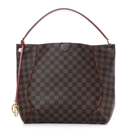 Louis Vuitton Damier Ebene Caissa Hobo Cherry 1 of 11