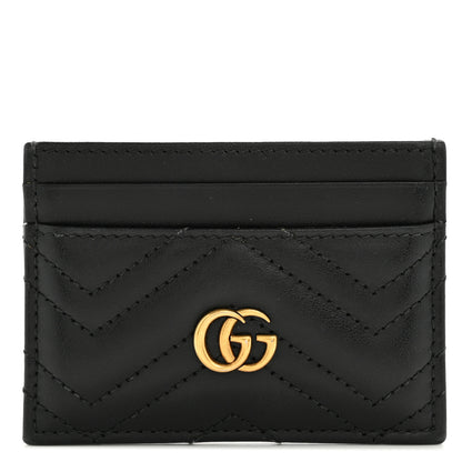 Gucci Calfskin Matelasse GG Marmont Card Holder Black 1 of 10