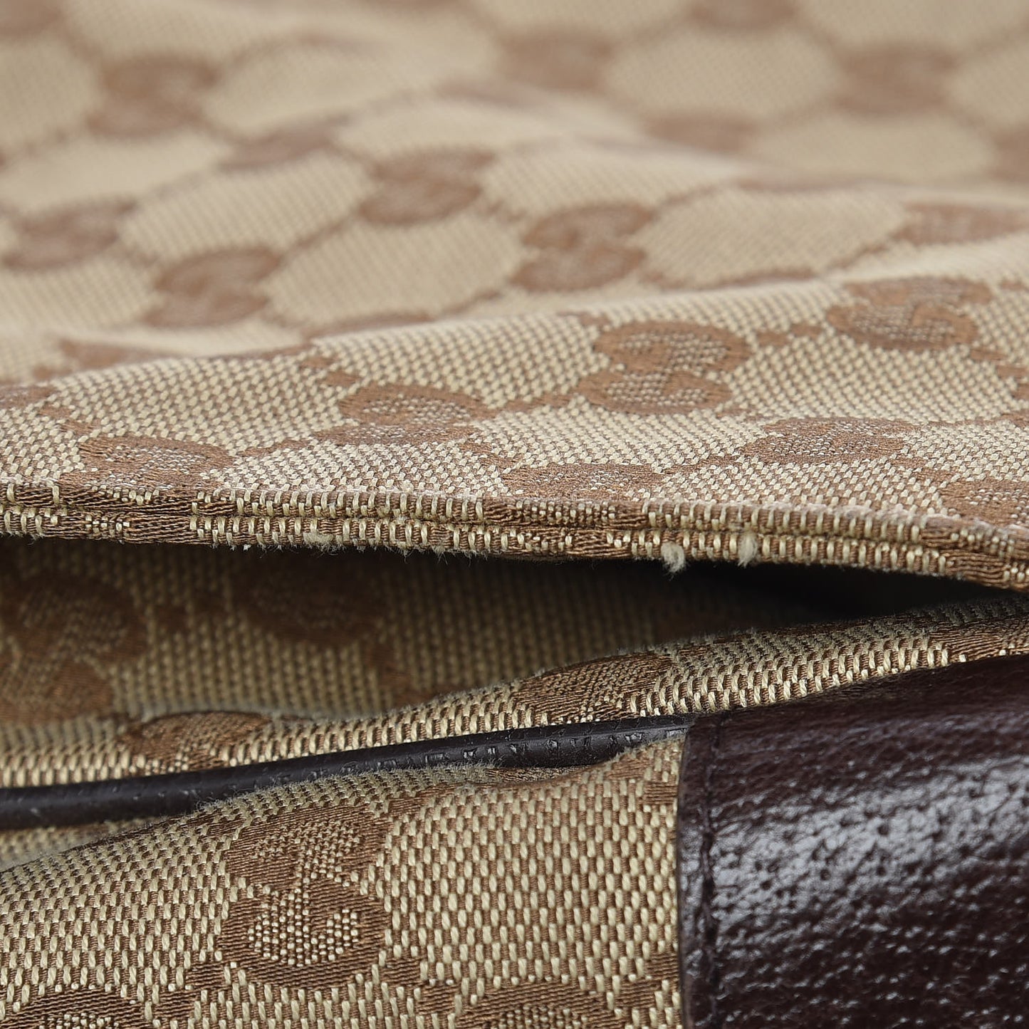 Monogram Small Flap Messenger Bag Beige Dark Brown