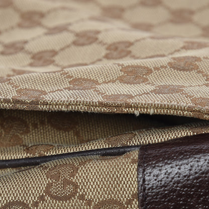 Gucci Monogram Small Flap Messenger Bag Beige Dark Brown 10 of 12