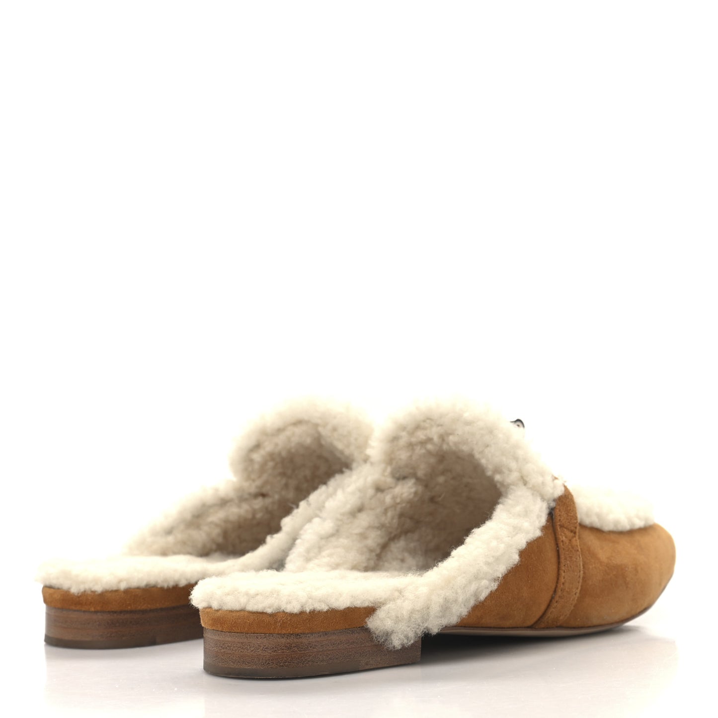 Suede Goatskin Woolskin Womens Oz Mules 38 Naturel