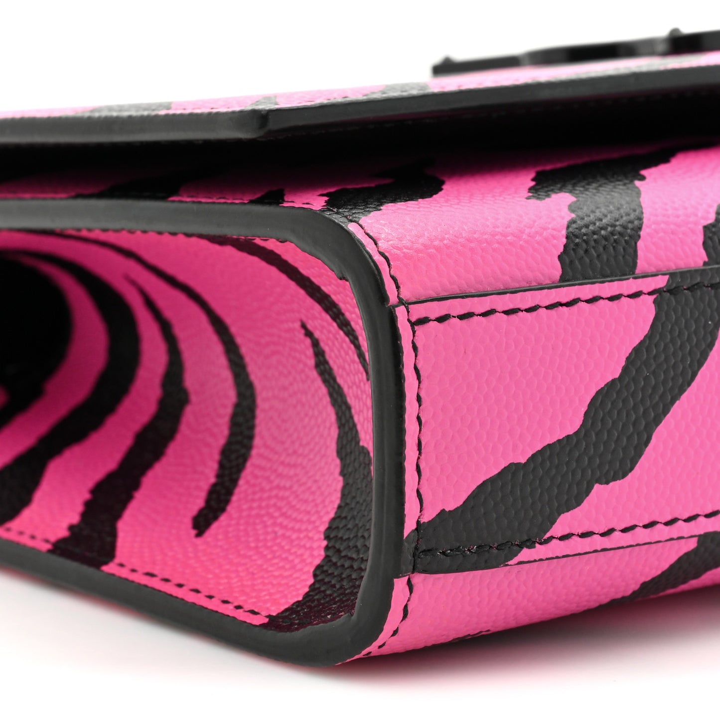 Grain De Poudre Zebra Print Small Monogram Kate Satchel Fuxia Black