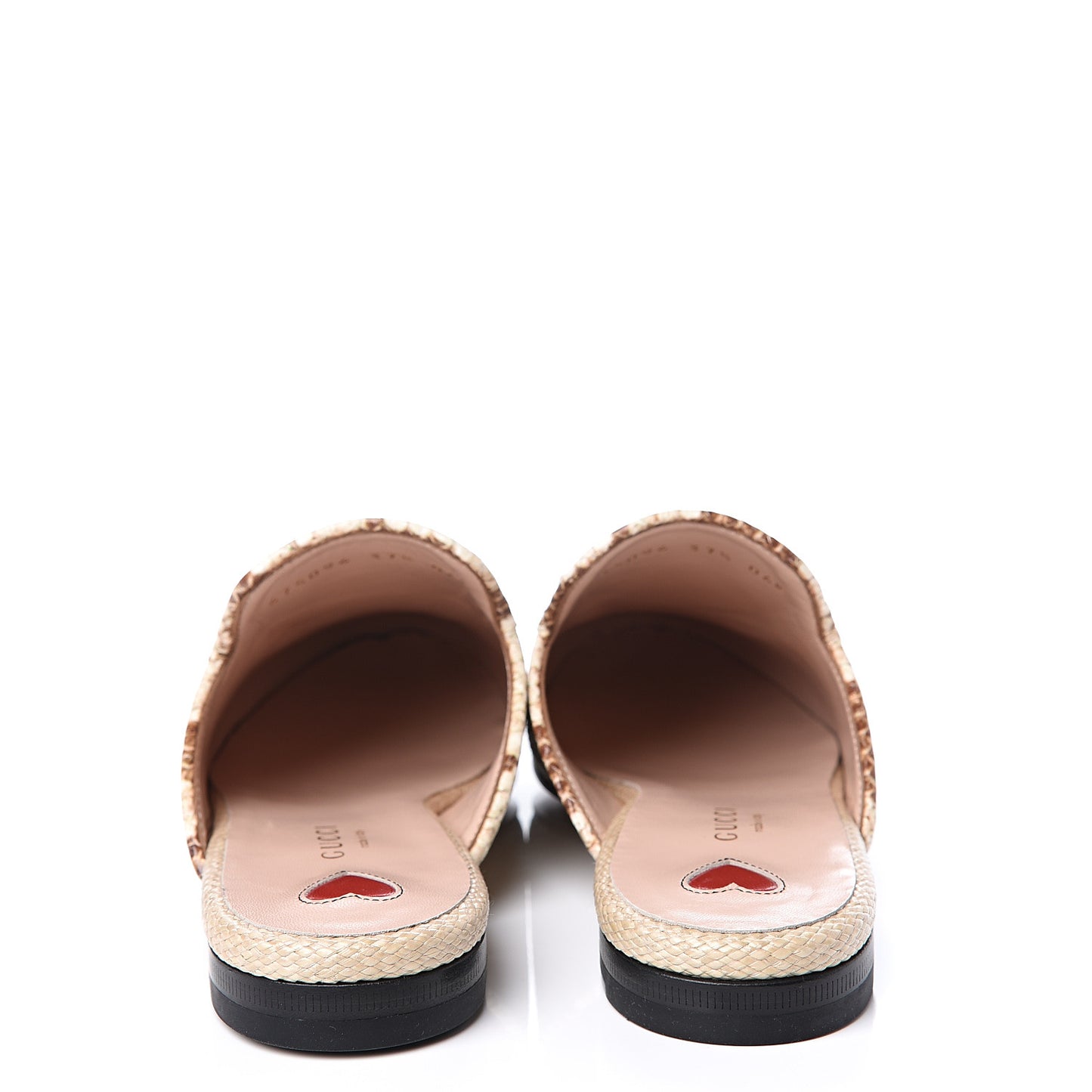 Straw Elaphe Womens Princetown Slippers 37.5 Natural