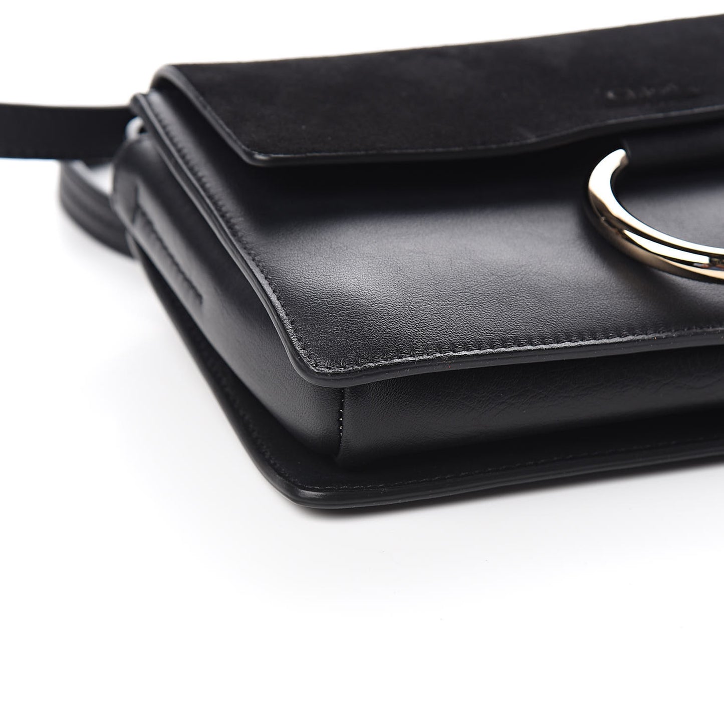 Suede Calfskin Small Faye Shoulder Bag Black