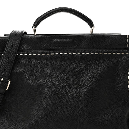 Fendi Cuoio Romano Selleria Studded Large Peekaboo Iconic Fit Satchel Black 8 of 10