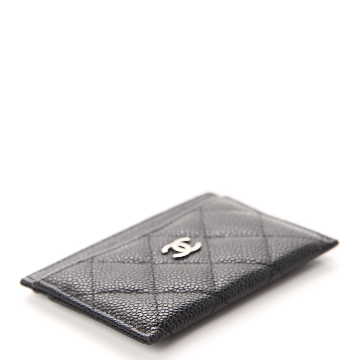 Caviar Quilted Card Holder Black