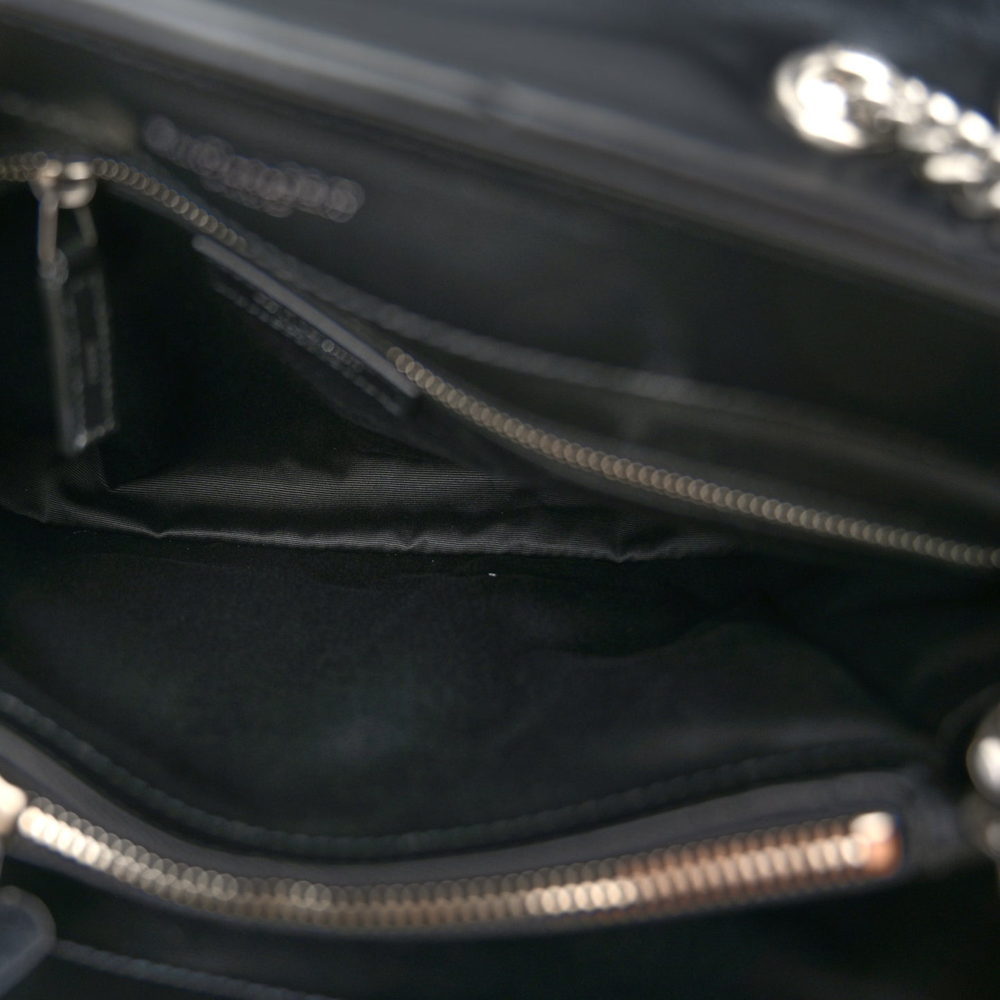 Calfskin Y Quilted Monogram Medium Loulou Chain Satchel Black