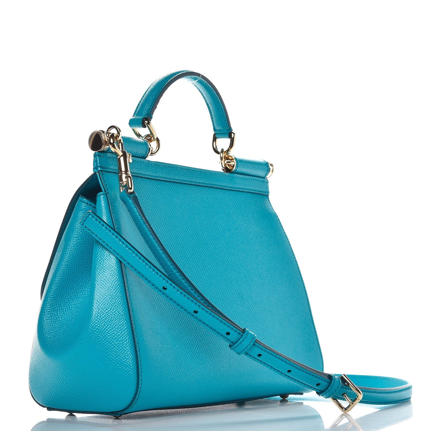 Dolce & Gabbana Dauphine Calfskin Medium Miss Sicily Satchel Turquoise 3 of 6