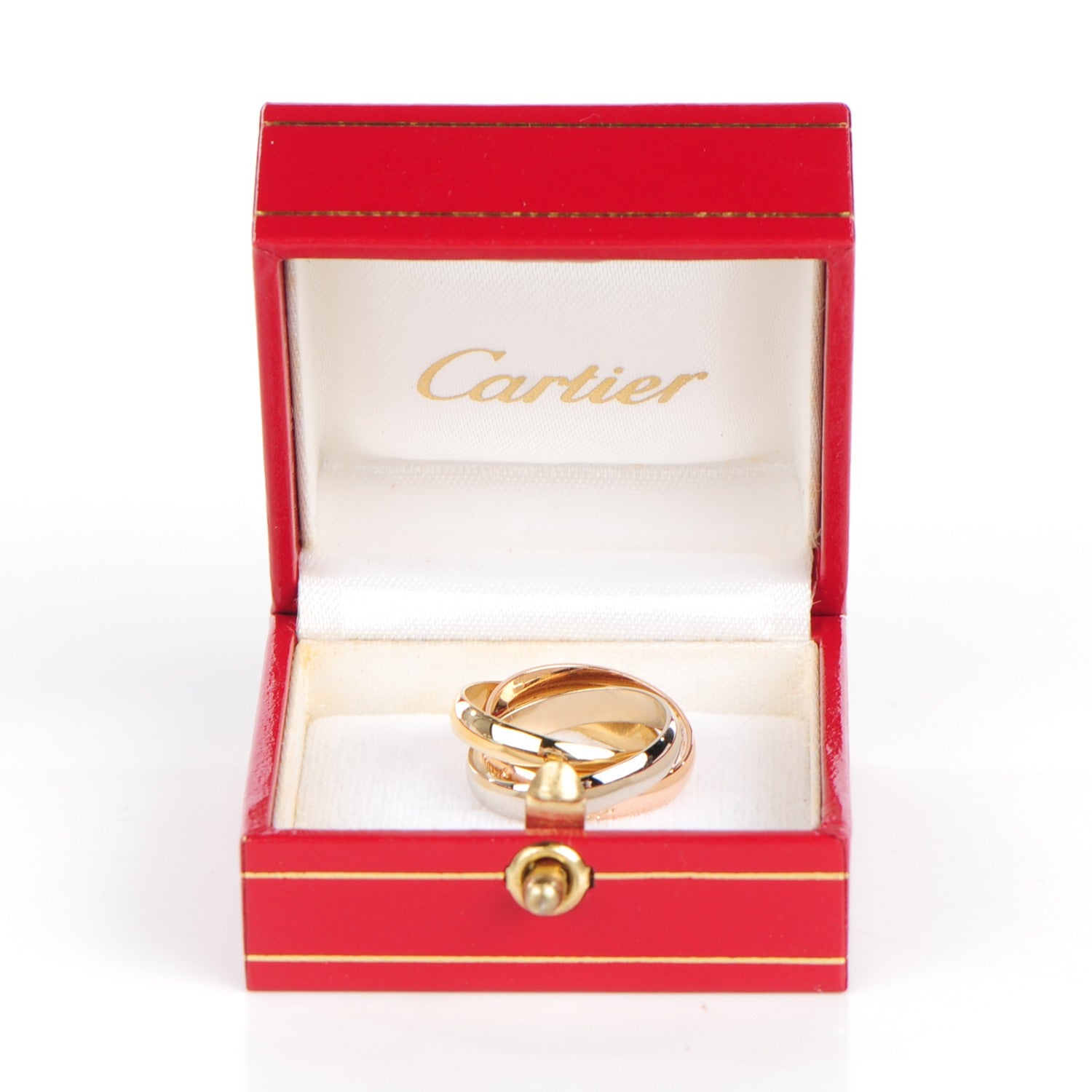 Cartier 18K Pink Yellow White Gold Classic Trinity Ring 48 4.5 7 of 7
