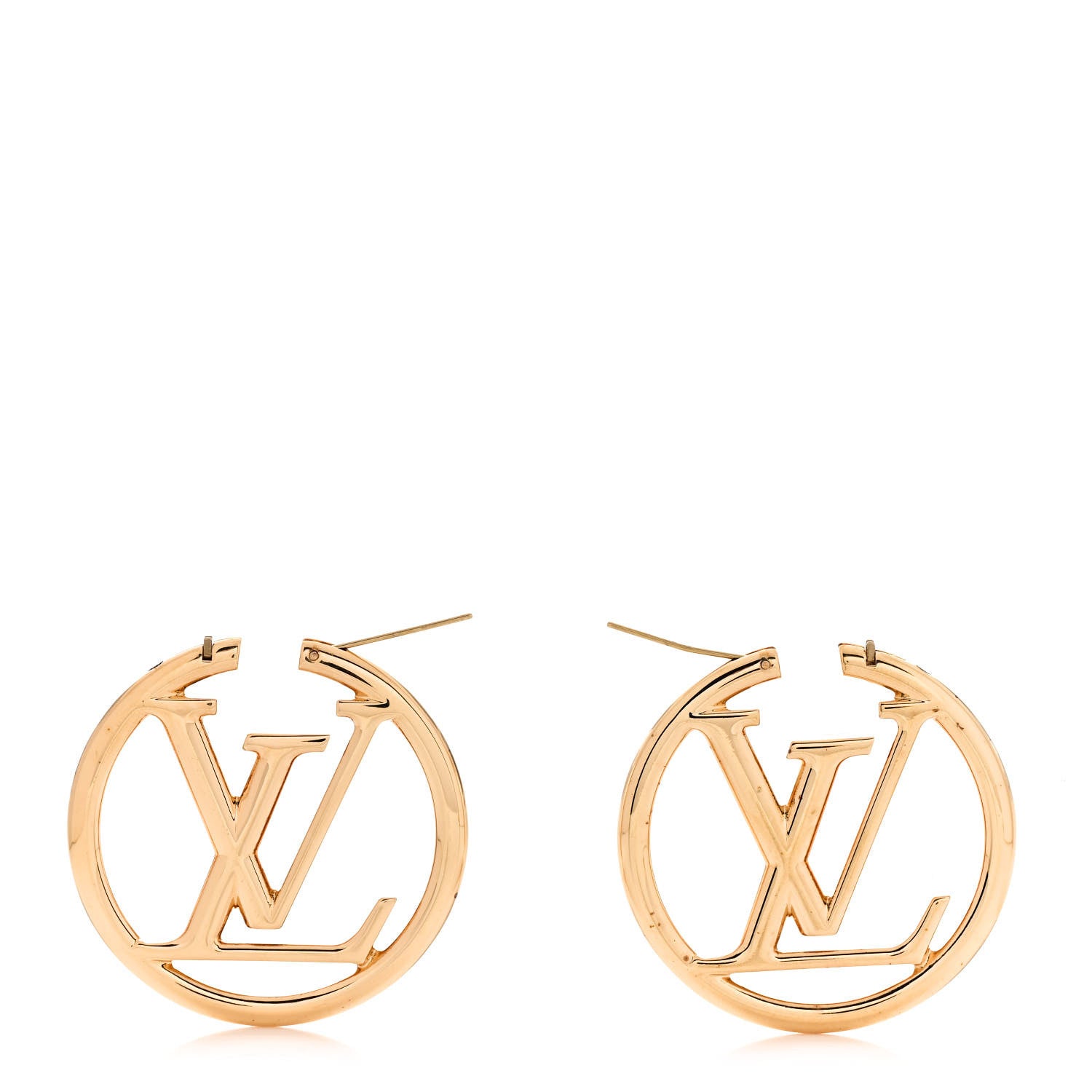 Louis Vuitton Metal Louise Hoop Earrings Gold 3 of 5